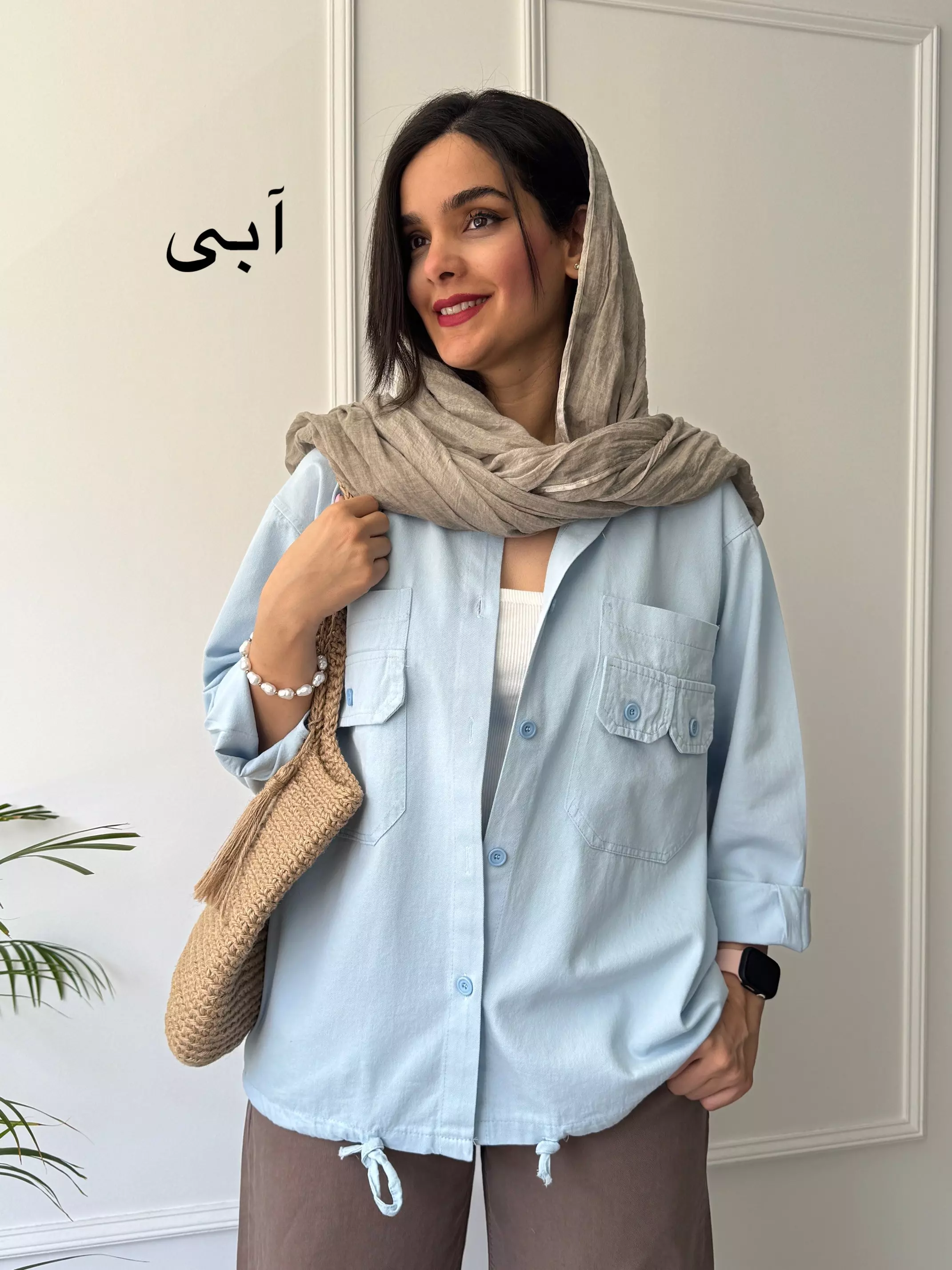 مانتو کتان آسمان